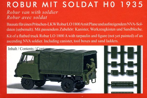 Robur LO 1800 A Holzprit./Plane NVA+Soldat (Bausatz) (BUS 01935)